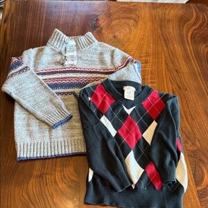 Gray, Red and Blue Boys’ Sweater Set